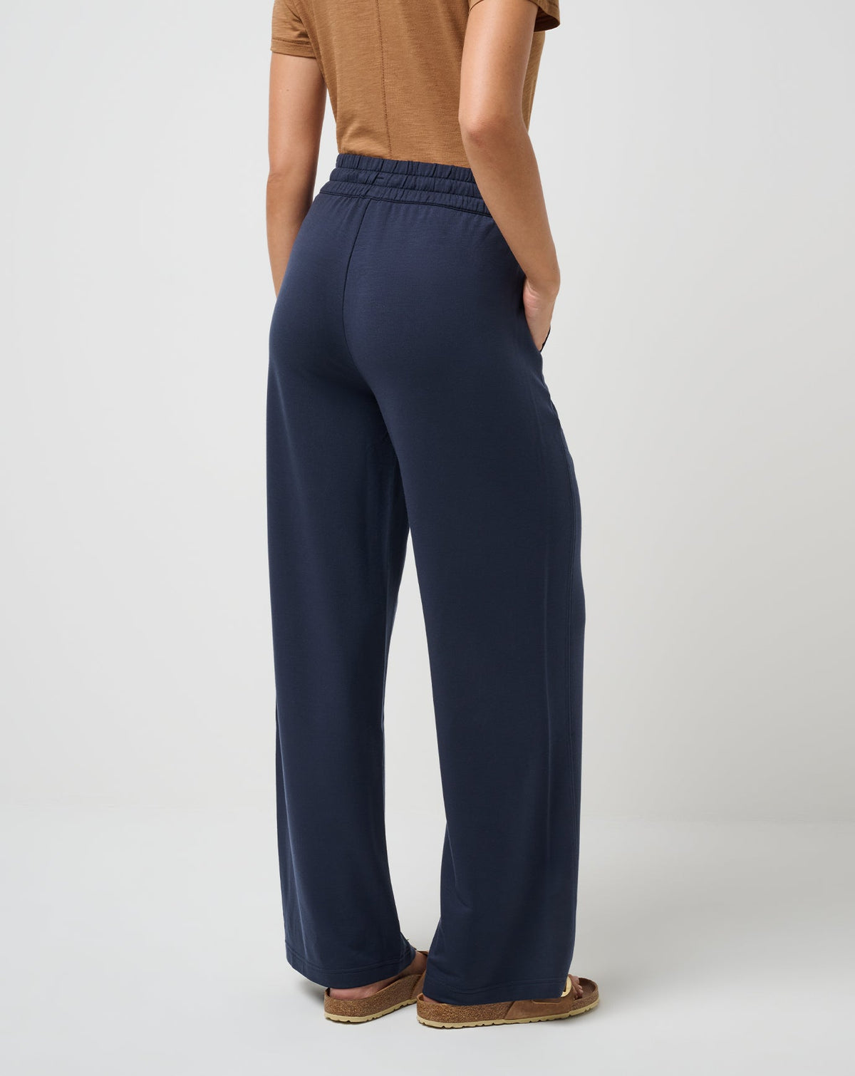 Cloud Terry Wide Leg Pant Navy Blazer | Travis Mathew Essential