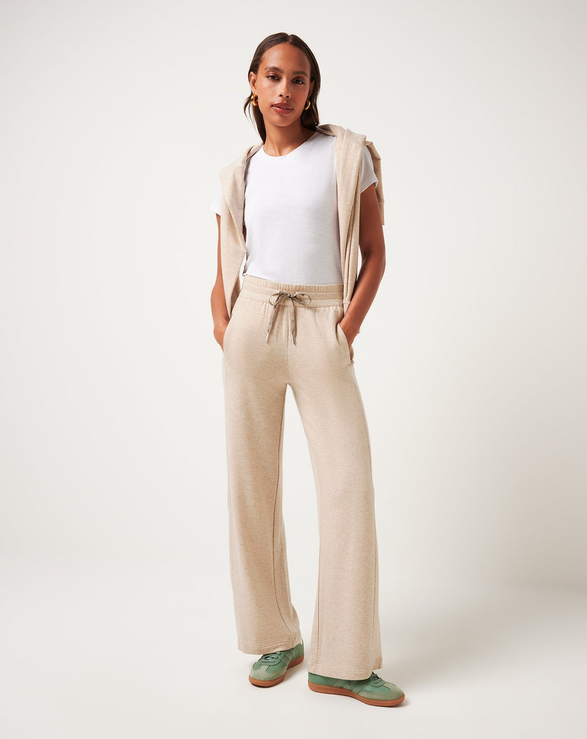Cloud Terry Wide Leg Pant Heather Natural | Travis Mathew Popular