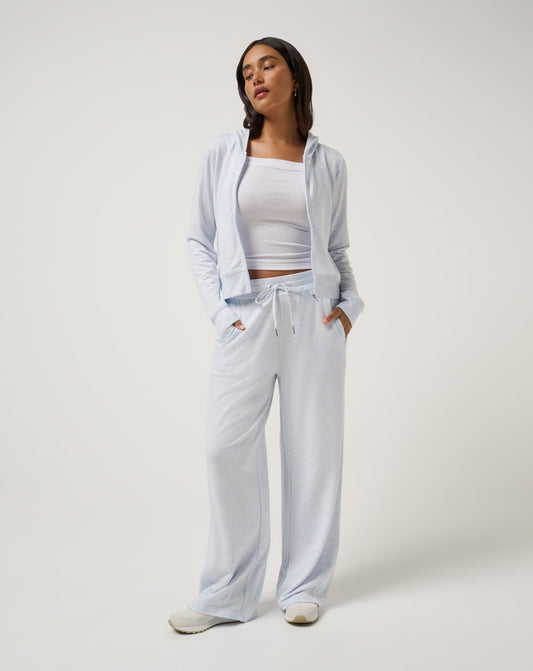 Cloud Terry Wide Leg Pant Heather Ancient Water | Travis Mathew Trusted