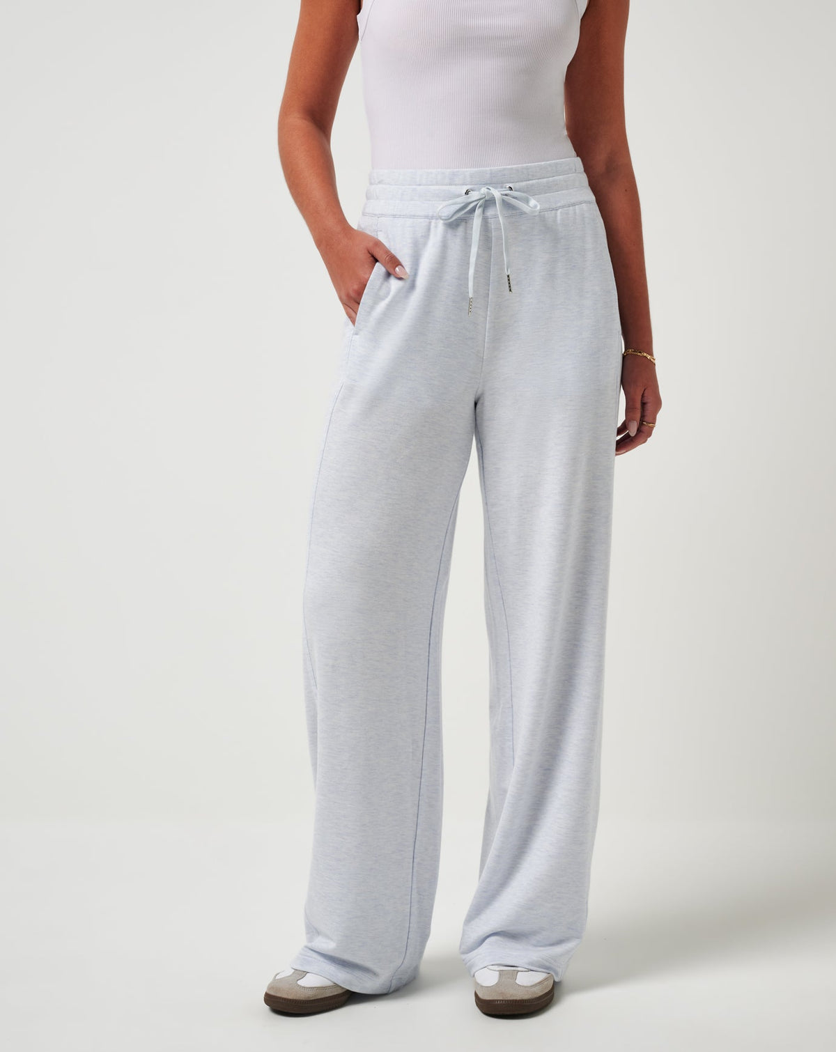Cloud Terry Wide Leg Pant Heather Ancient Water | Travis Mathew Trusted