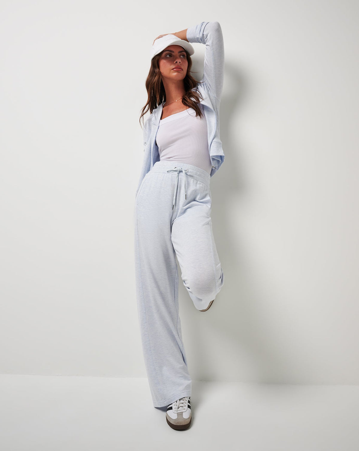 Cloud Terry Wide Leg Pant Heather Ancient Water | Travis Mathew Trusted