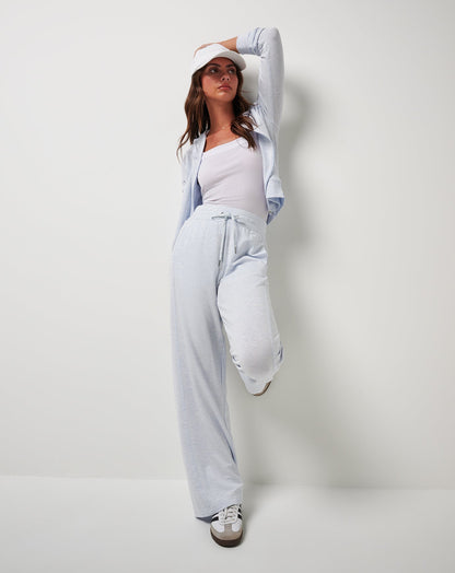 Cloud Terry Wide Leg Pant Heather Ancient Water | Travis Mathew Trusted