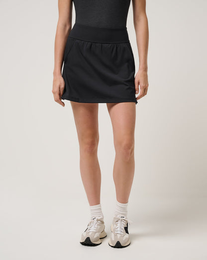 Moveknit Game Set Match Skort Black | Travis Mathew Customer Favorite