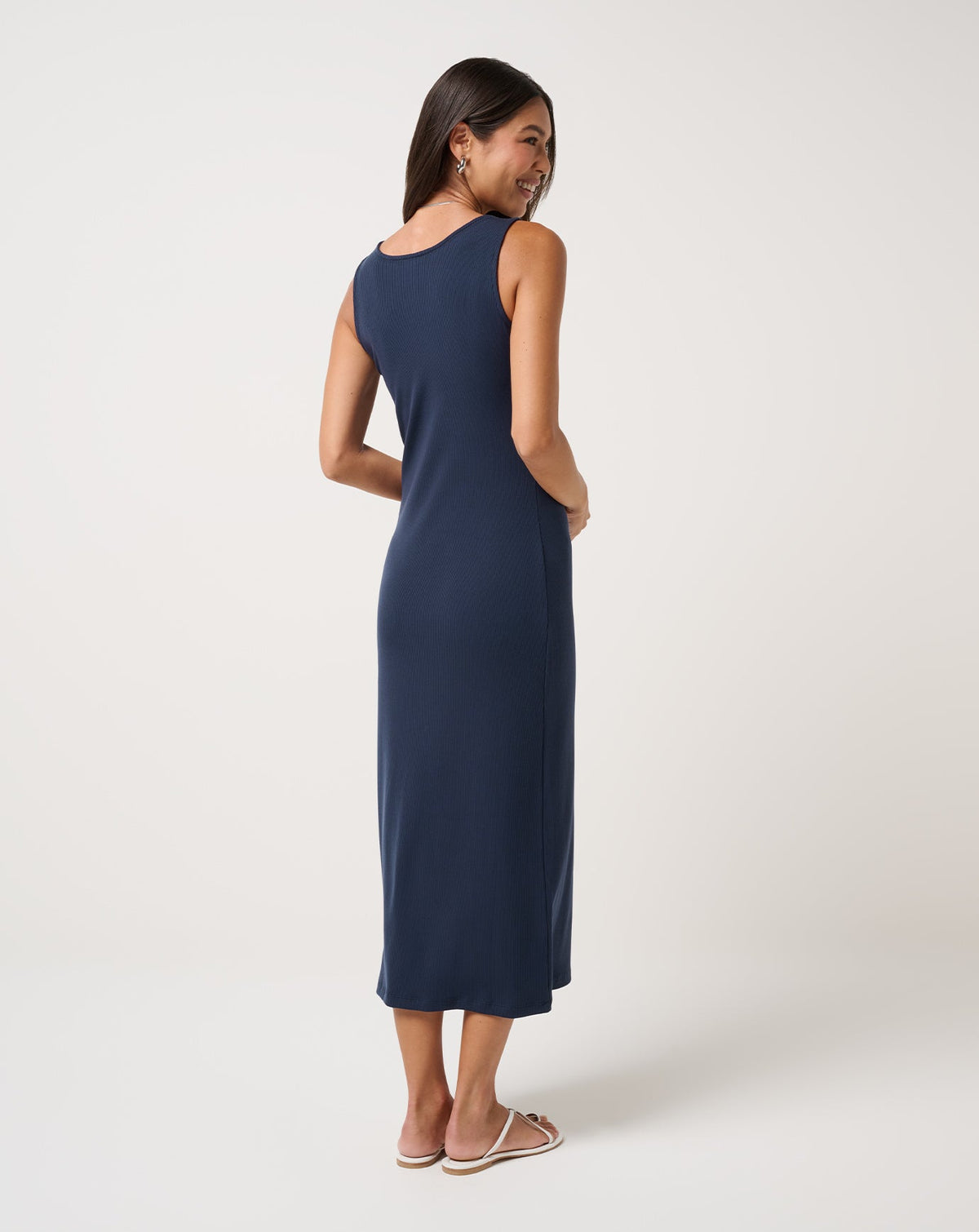 Cloud Rib Button Tank Dress Navy Blazer | Travis Mathew New