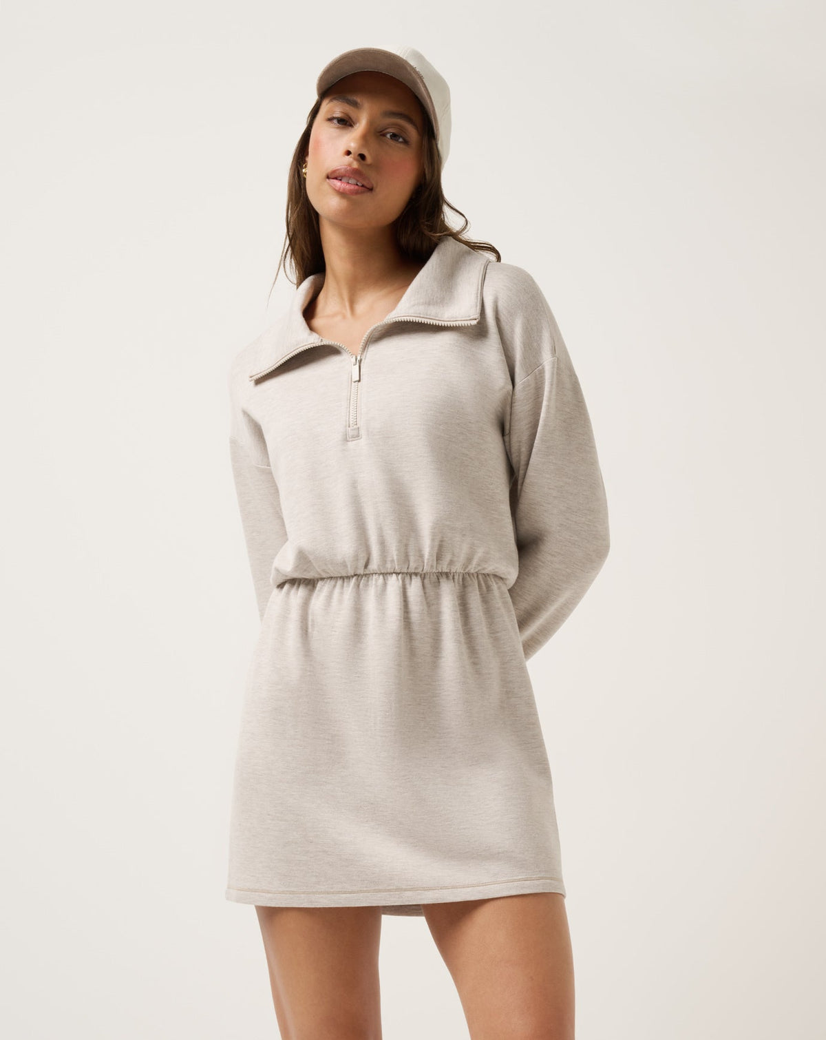 Skyloft Soft Zip Dress Heather Savannah Tan | Travis Mathew Customer Favorite