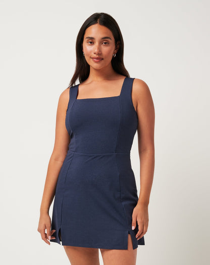 Moveknit Sleeveless Dress Heather Navy Blazer | Travis Mathew Signature