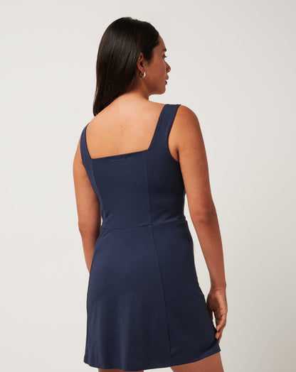 Moveknit Sleeveless Dress Heather Navy Blazer | Travis Mathew Signature