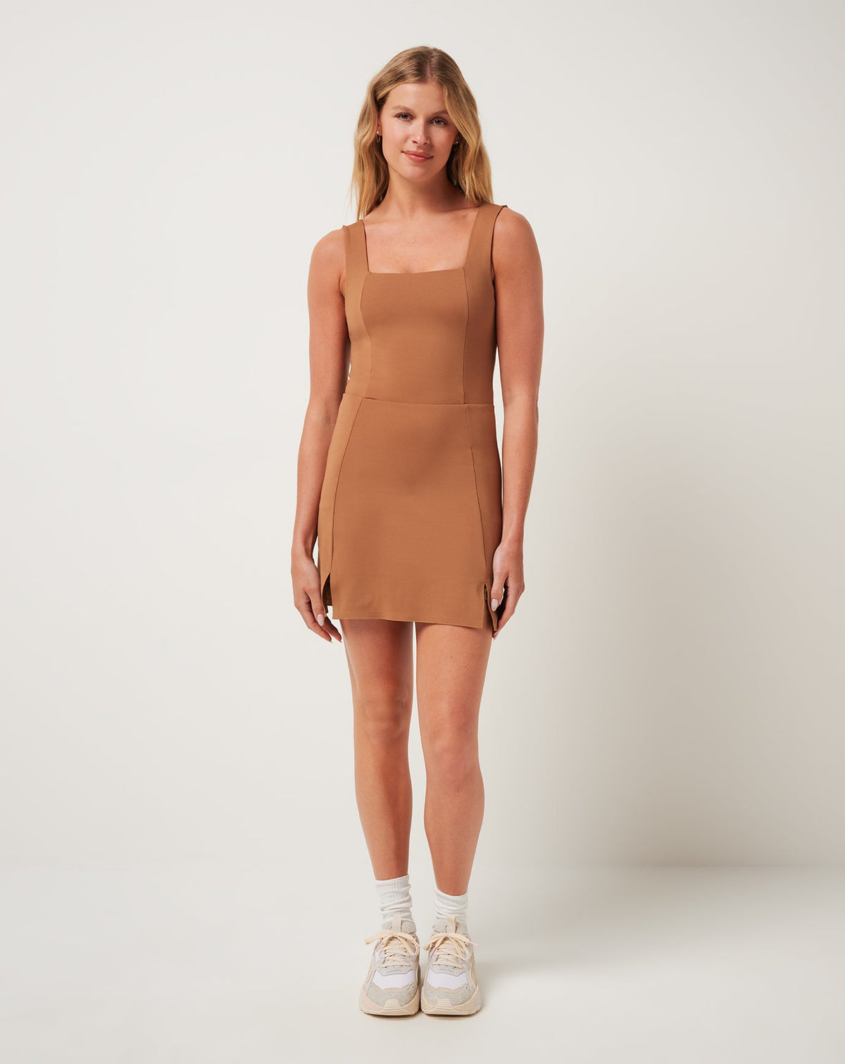 Moveknit Sleeveless Dress Heather Chestnut | Travis Mathew Exclusive