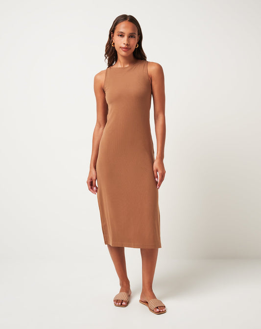 Cloud Rib Hadley Wood Dress Chestnut | Travis Mathew Latest