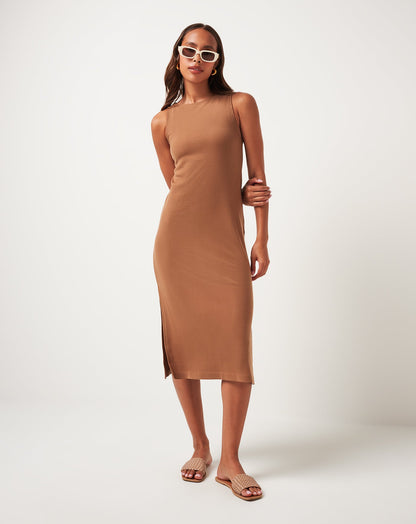 Cloud Rib Hadley Wood Dress Chestnut | Travis Mathew Latest