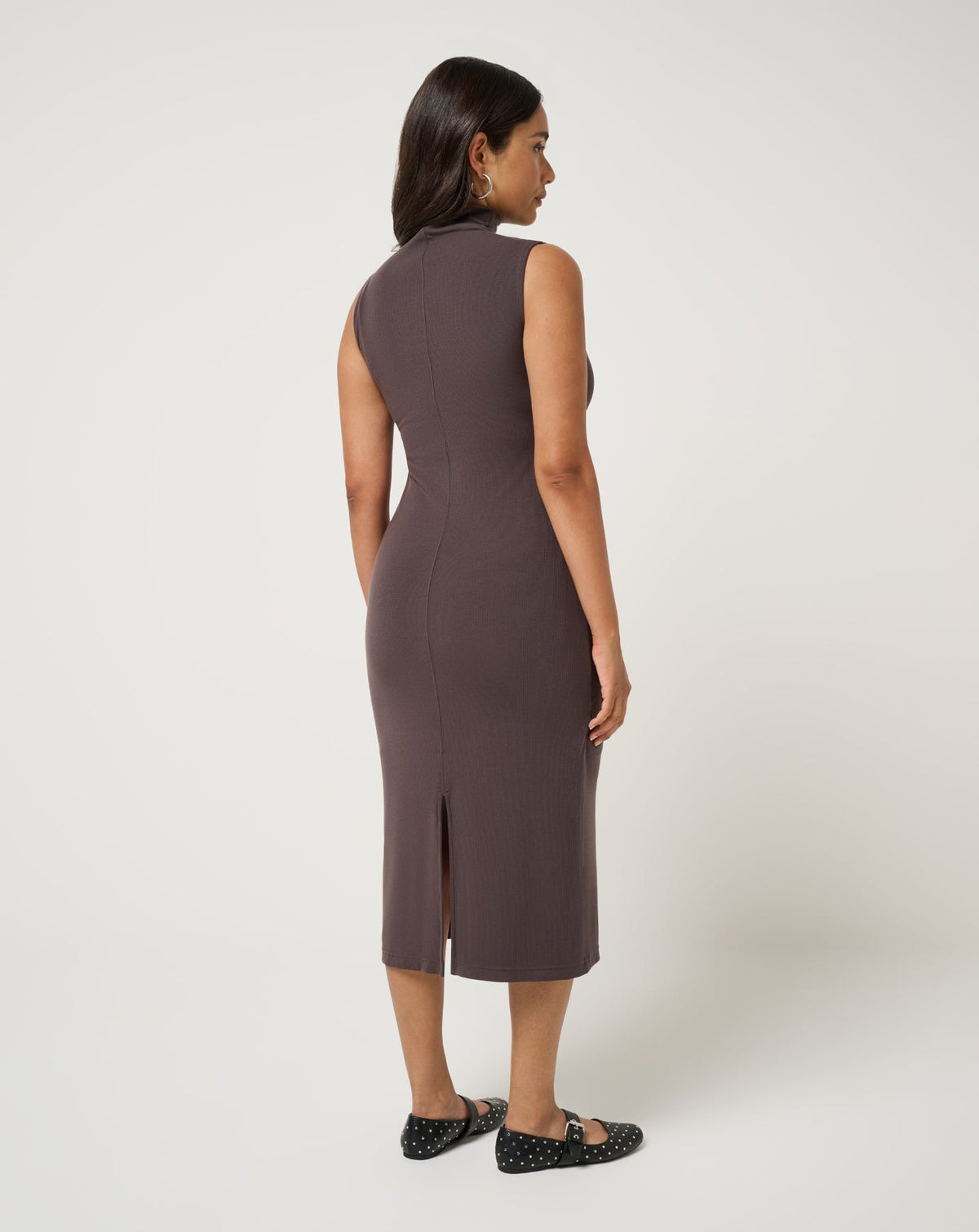 Cloud Rib Mock Neck Dress Coffee Grounds | Travis Mathew Discount