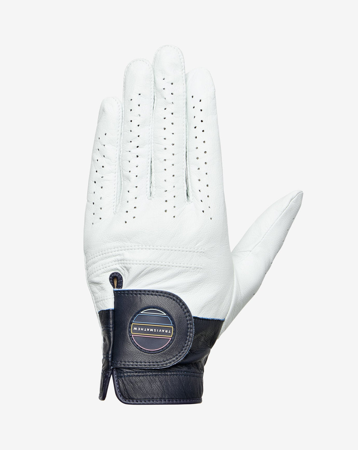Get Out Of Town Golf Glove White/Mood Indigo | Travis Mathew Classic