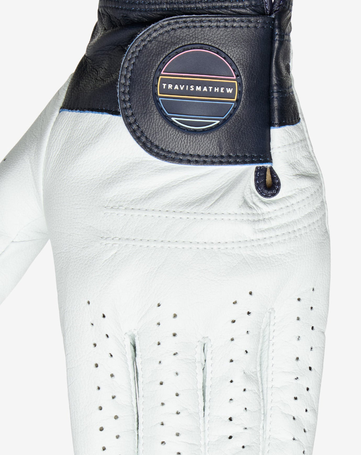 Get Out Of Town Golf Glove White/Mood Indigo | Travis Mathew Classic
