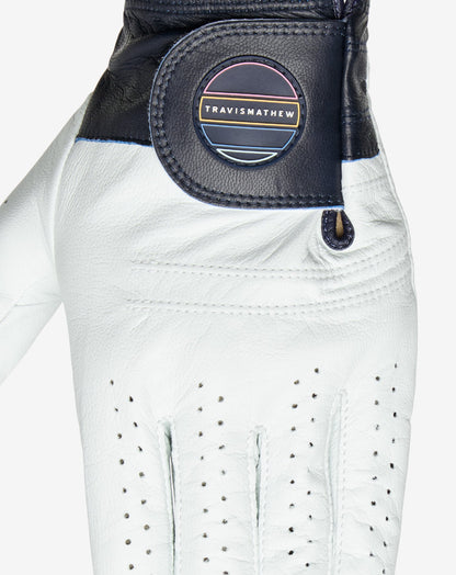 Get Out Of Town Golf Glove White/Mood Indigo | Travis Mathew Classic
