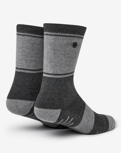 Baja 2.0 Crew Sock Heather Grey Pinstripe | Travis Mathew Great Value