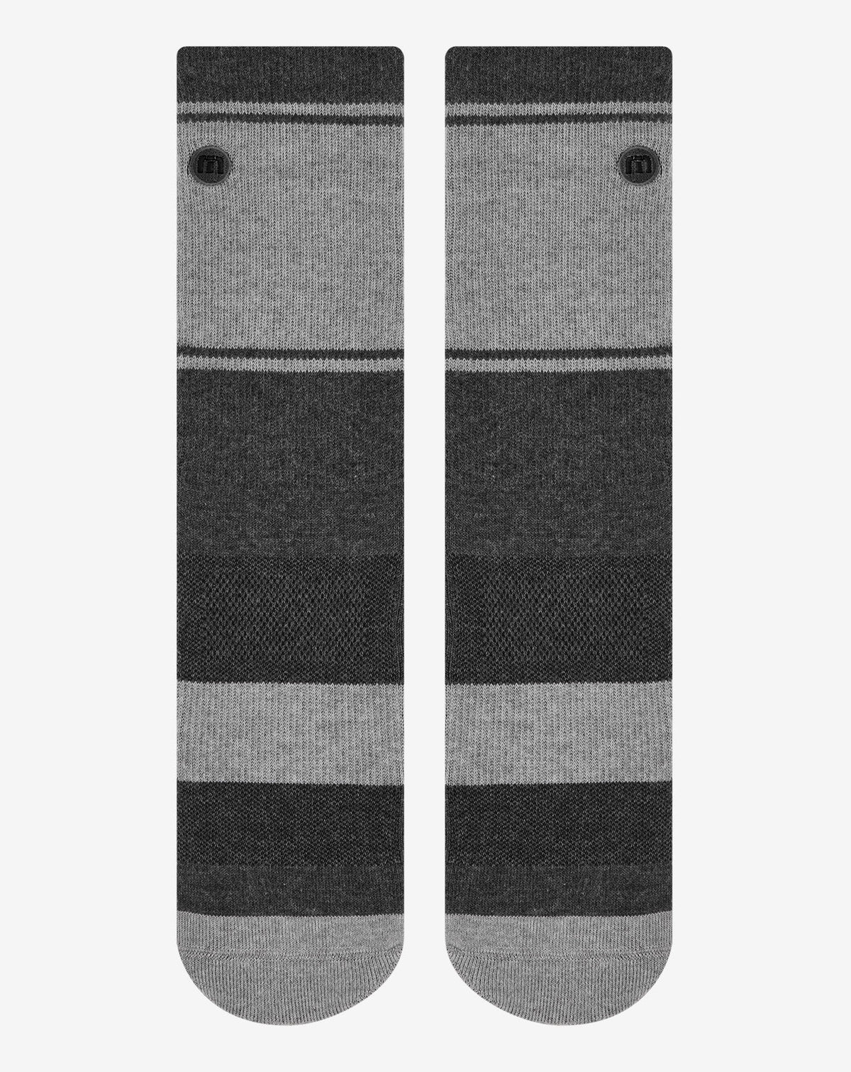 Baja 2.0 Crew Sock Heather Grey Pinstripe | Travis Mathew Great Value