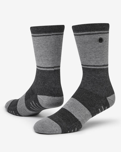 Baja 2.0 Crew Sock Heather Grey Pinstripe | Travis Mathew Great Value