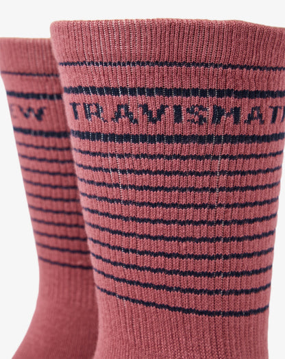 Overall Mood Crew Sock Rose Wine | Travis Mathew Essential