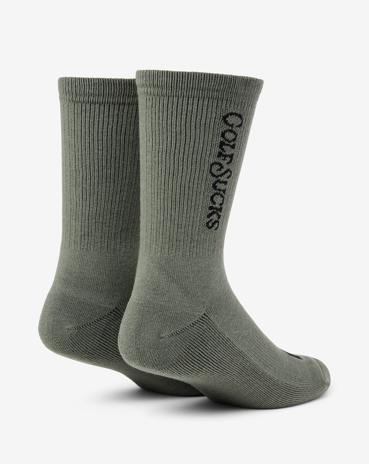 Golf Sucks Crew Sock Dark Olive | Travis Mathew Featured