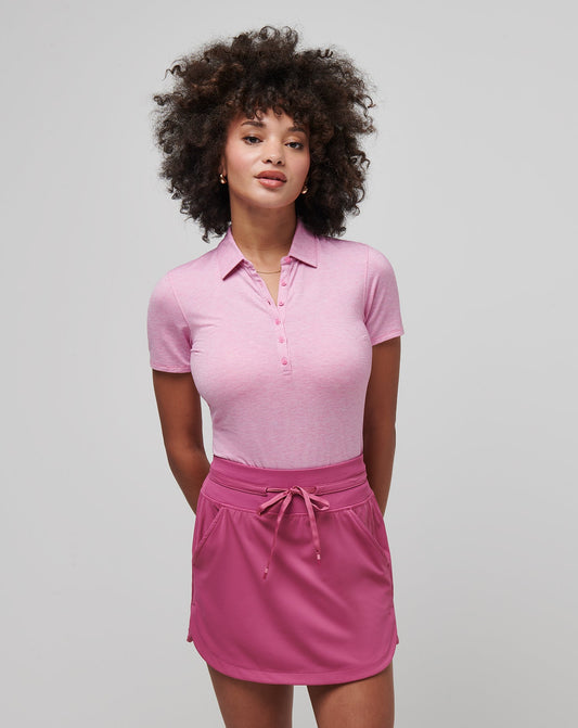 Featherweight Active Polo Heather Red Violet | Travis Mathew Best Seller