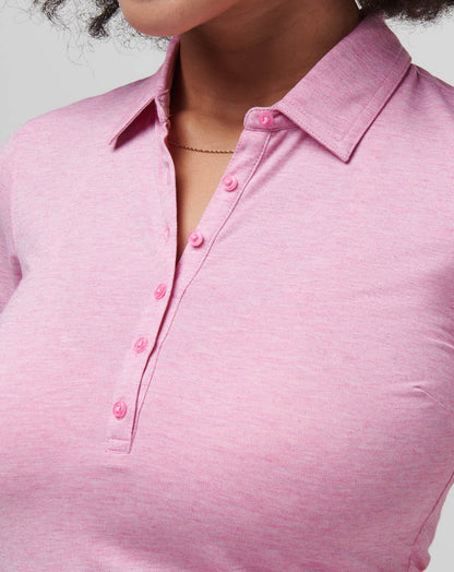 Featherweight Active Polo Heather Red Violet | Travis Mathew Best Seller