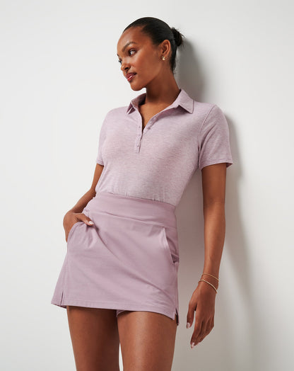 Featherweight Active Polo Heather Mauve Shadow | Travis Mathew Special Offer