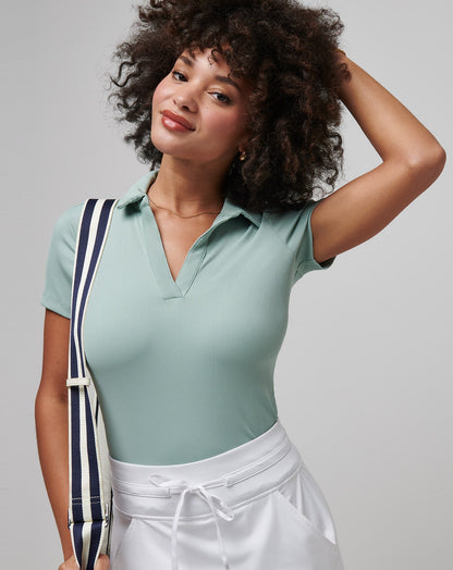 Moveknit Vneck Polo Jade | Travis Mathew Customer Favorite