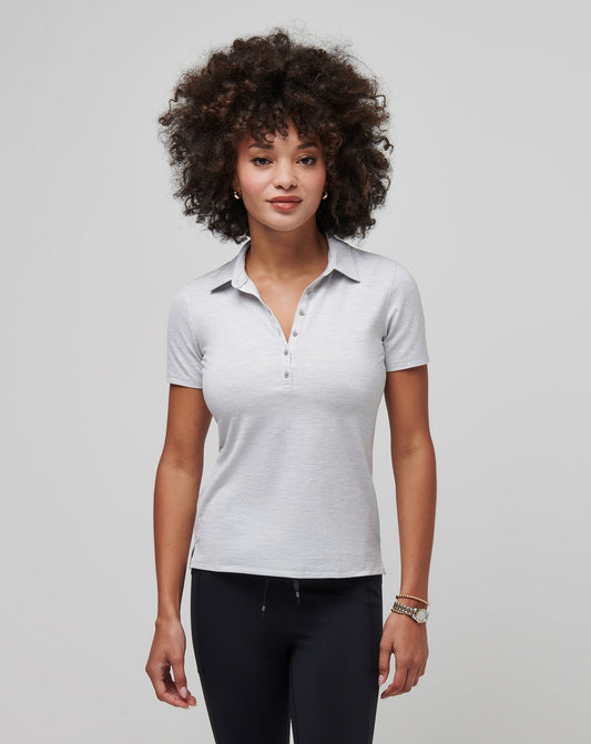 Featherweight Active Polo Heather Light Grey | Travis Mathew Exclusive