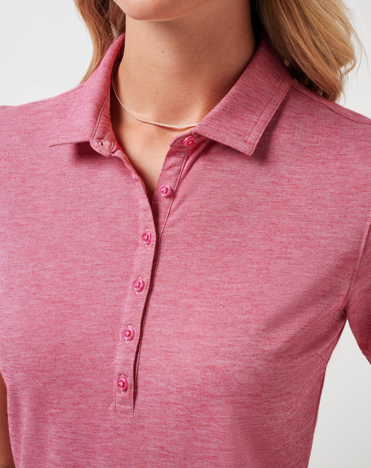 Featherweight Active Polo Heather Persian Red | Travis Mathew Value