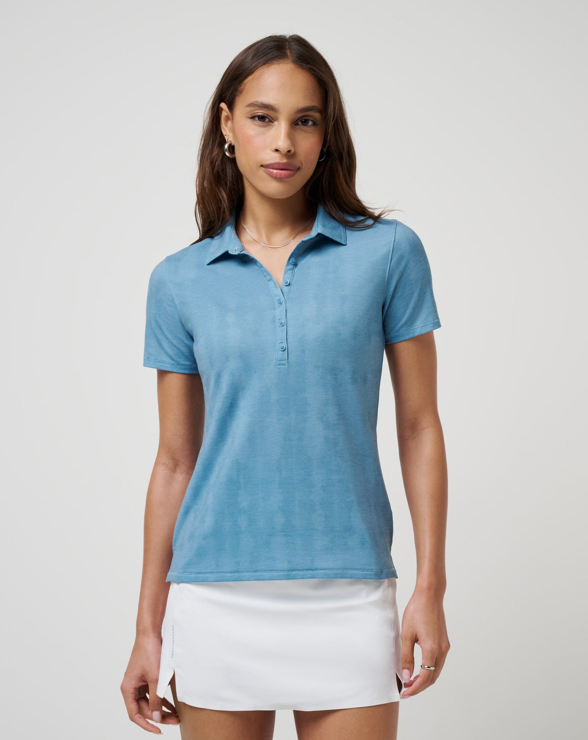 Featherweight Active Printed Polo Smoke Blue Multi | Travis Mathew Premium