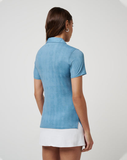 Featherweight Active Printed Polo Smoke Blue Multi | Travis Mathew Premium