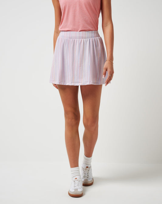 Featherweight Printed Skort Foxglove Multi | Travis Mathew Deals