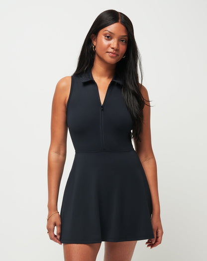 Moveknit Sleeveless Polo Dress Black | Travis Mathew Smart Buy