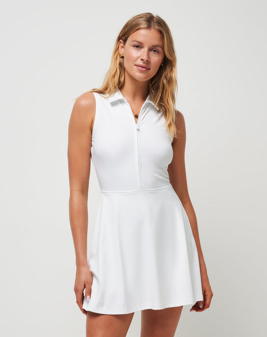 Moveknit Sleeveless Polo Dress White | Travis Mathew Featured