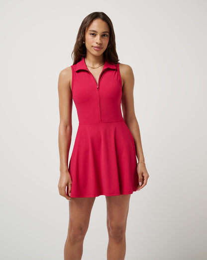Moveknit Sleeveless Polo Dress 2.0 Persian Red | Travis Mathew Featured