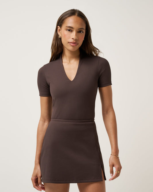 Limitless Moveknit Short Sleeve Top Coffee Grounds | Travis Mathew Recommended