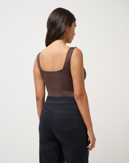 Skyline Tank Bodysuit Heather Coffee Grounds | Travis Mathew New