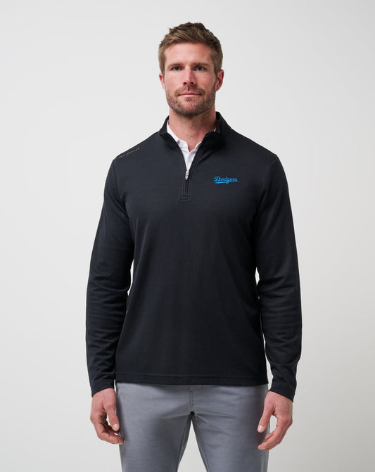 Los Angeles Dodgers Time To Tailgate Quarter Zip Black | Travis Mathew Signature