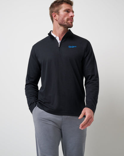 Los Angeles Dodgers Time To Tailgate Quarter Zip Black | Travis Mathew Signature