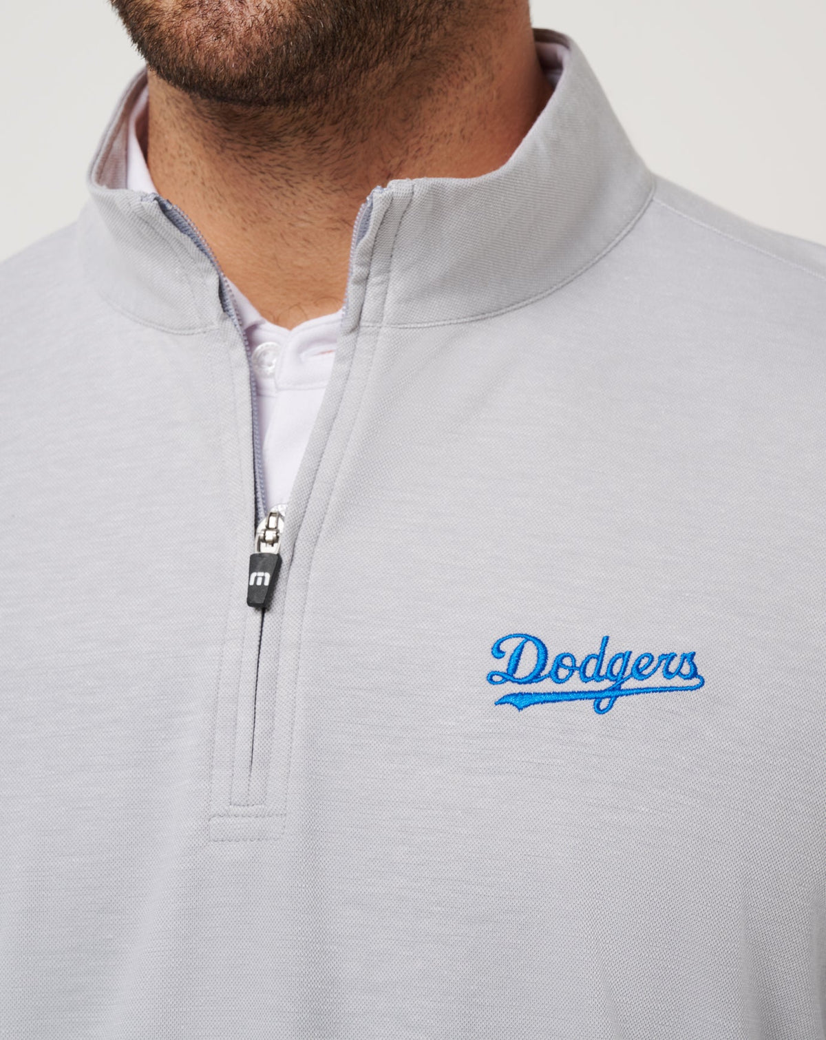 Los Angeles Dodgers Time To Tailgate Quarter Zip Heather Grey | Travis Mathew Top Pick
