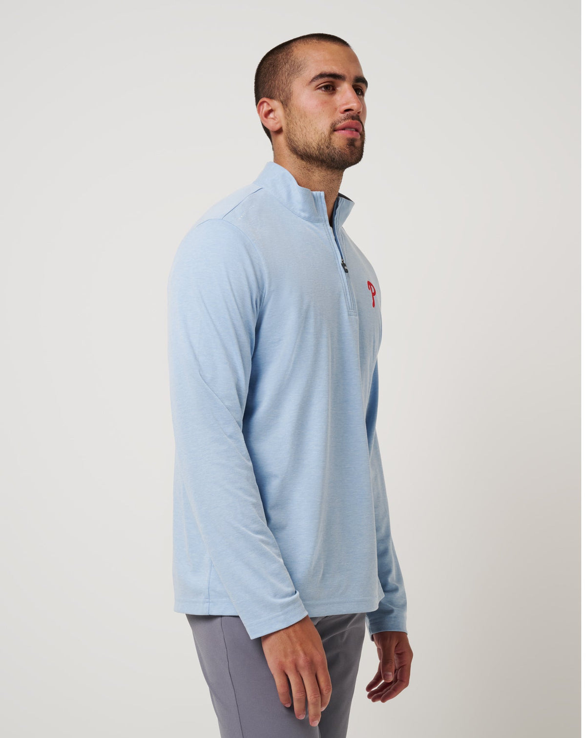 Philadelphia Phillies Time To Tailgate Quarter Zip Heather Blue | Travis Mathew Latest
