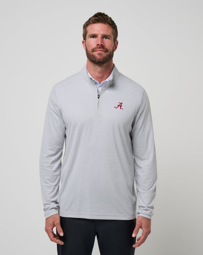 Alabama Time To Tailgate Quarter Zip Heather Grey | Travis Mathew Signature