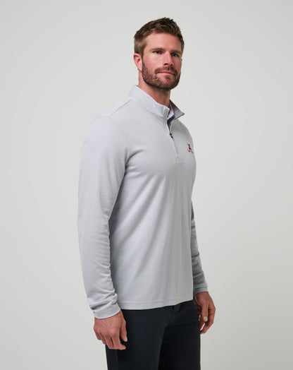 Alabama Time To Tailgate Quarter Zip Heather Grey | Travis Mathew Signature