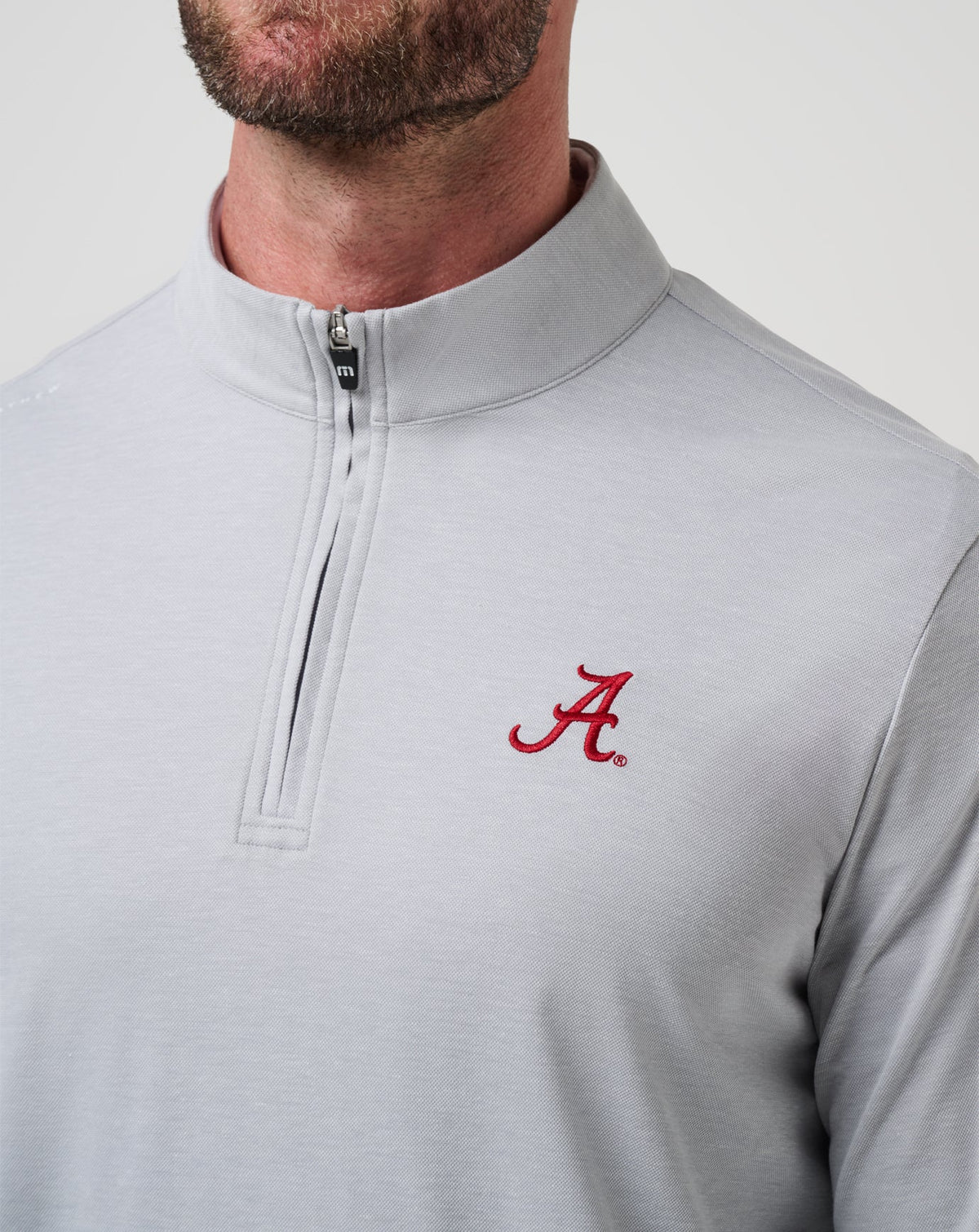 Alabama Time To Tailgate Quarter Zip Heather Grey | Travis Mathew Signature