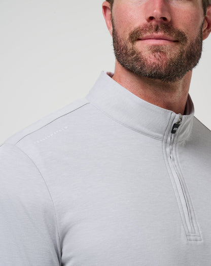Alabama Time To Tailgate Quarter Zip Heather Grey | Travis Mathew Signature