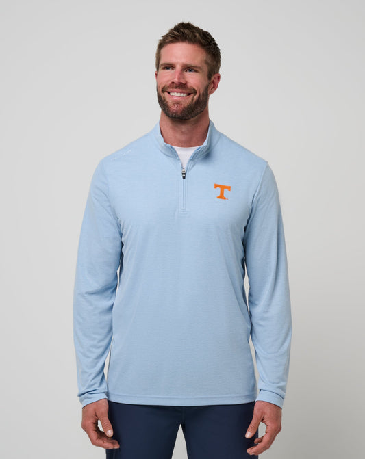 Tennessee Time To Tailgate Quarter Zip Heather Blue | Travis Mathew Top Pick