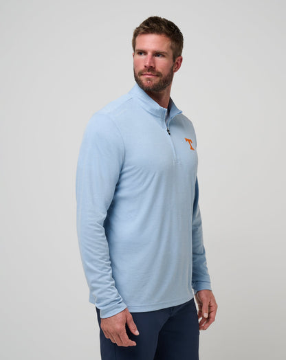 Tennessee Time To Tailgate Quarter Zip Heather Blue | Travis Mathew Top Pick