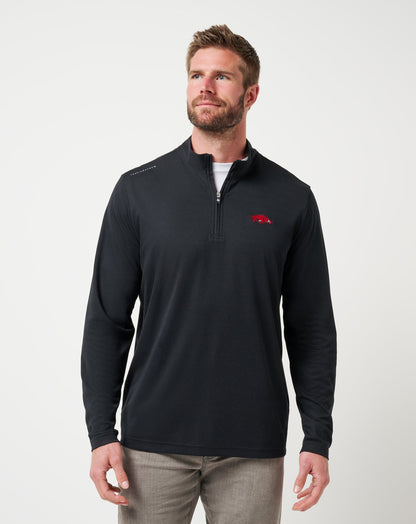 Arkansas Time To Tailgate Quarter Zip Black | Travis Mathew Featured