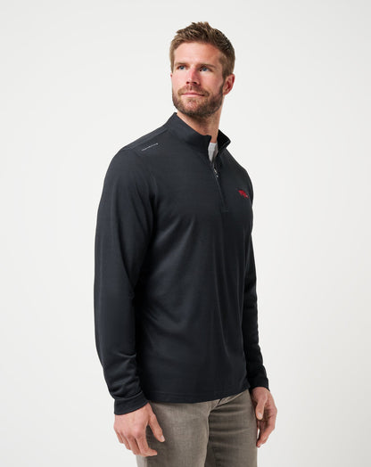Arkansas Time To Tailgate Quarter Zip Black | Travis Mathew Featured