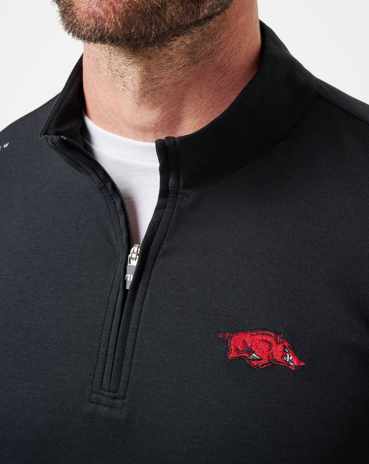 Arkansas Time To Tailgate Quarter Zip Black | Travis Mathew Featured